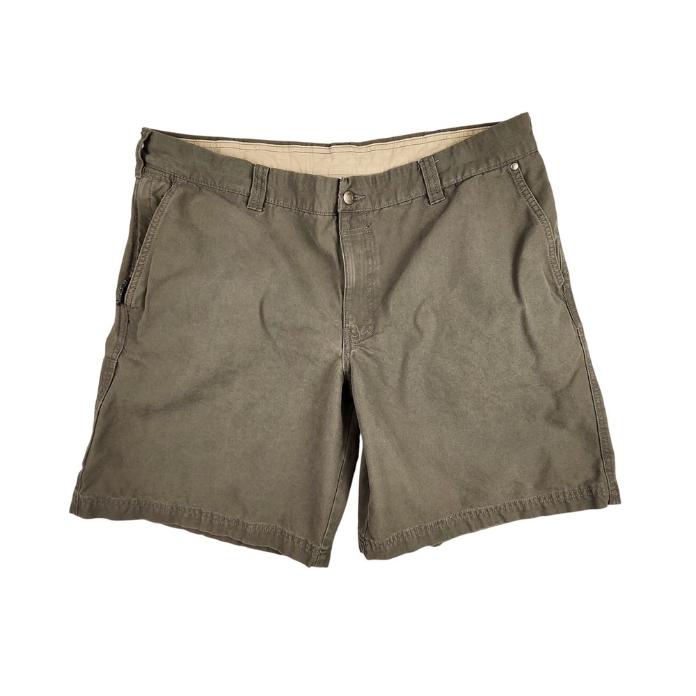 Columbia Utility Shorts Mens 40 Green Cotton Canvas Cargo Camping Hiking Outdoor